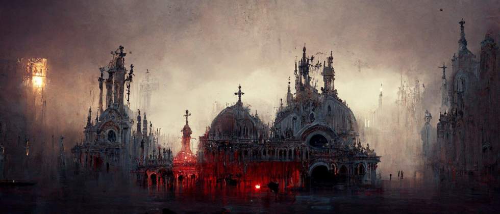 Искусственный интеллект нарисовал Венецию в стиле Bloodborne