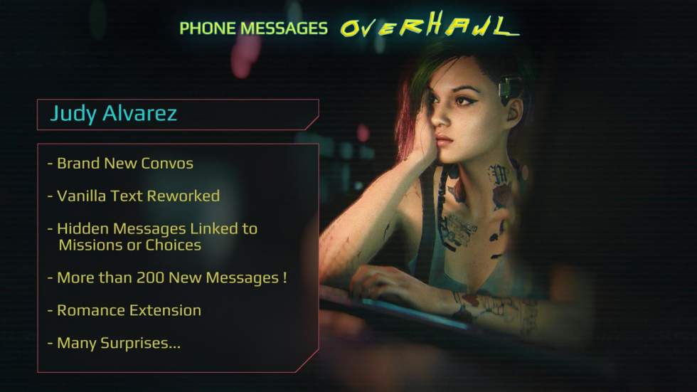 Мод добавляет почти три сотни сообщений от Джуди и Джеки в Cyberpunk 2