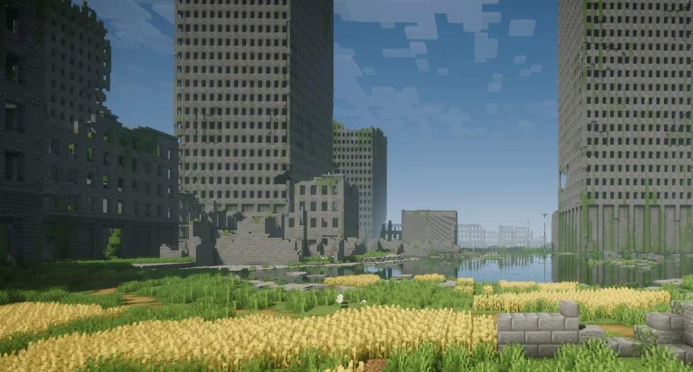 В Minecraft построили заброшенный мегаполис