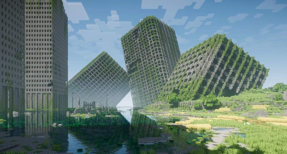 В Minecraft построили заброшенный мегаполис