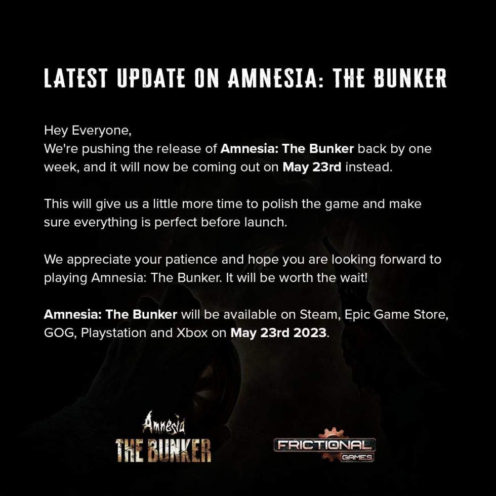 Amnesia: The Bunker перенесли на 23 мая