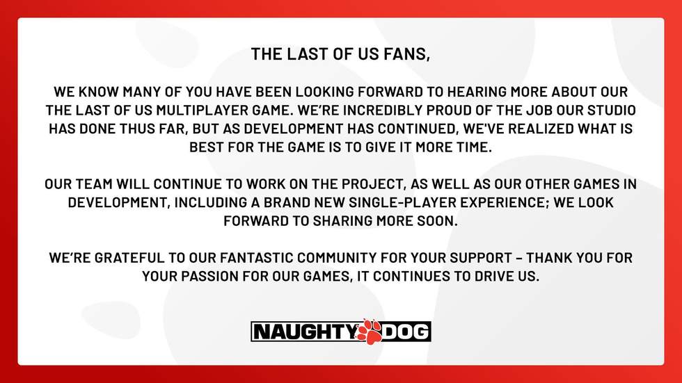 Мультиплеерную The Last of Us пока не покажут, в разработке новый один