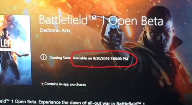 Battlefield 1 - Бета Battlefield 1 стартует раньше на Xbox One - screenshot 1