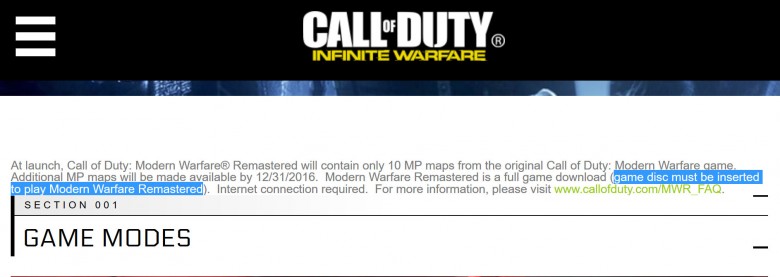 Call of Duty: Infinite Warfare - Ремастер CoD: Modern Warfare все таки выйдет на дисках? - screenshot 1