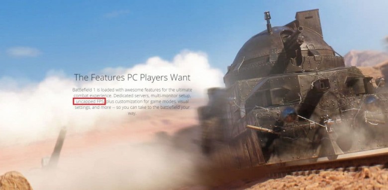 Battlefield 1 - Самое важное: Battlefield 1 не будет иметь никаких ограничений FPS на PC - screenshot 1
