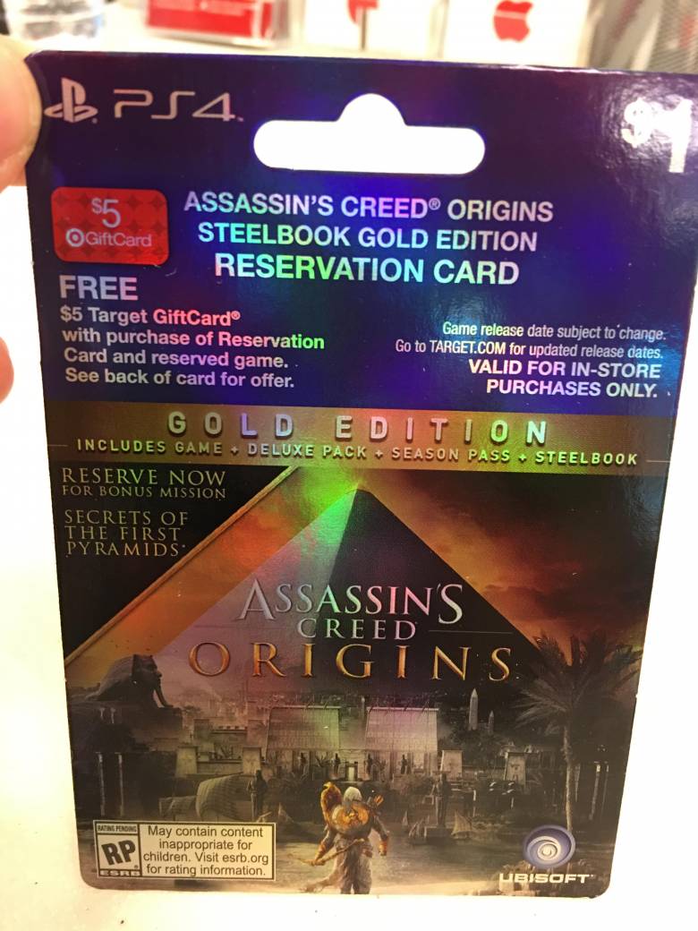 Assassin’s Creed: Origins - Слух: Фотография  подарочной карты с предварительным заказом Assassin's Creed: Origins Gold Edition - screenshot 1