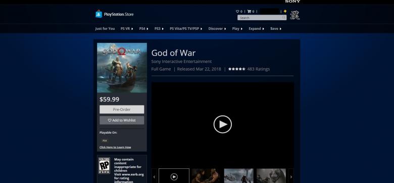 God of War - PlayStation Store: Релиз God Of War состоится в Марте 2018 - screenshot 1