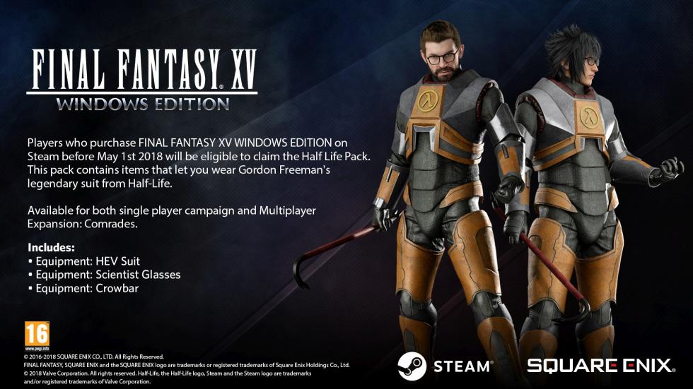 Final Fantasy XV - В PC-версии Final Fantasy XV появится монтировка и защитный костюм H.E.V. Гордона Фримена - screenshot 1