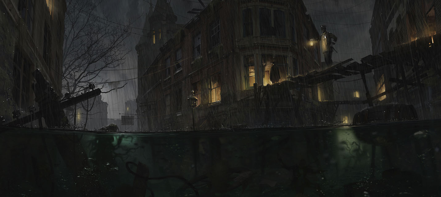 Изображение к Город и гигантские монстры с щупальцами в новом трейлере The Sinking City