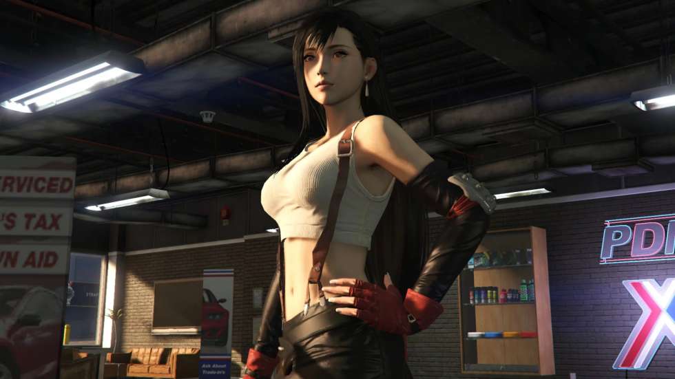 Моддер добавил в GTA V Тифу из ремейка Final Fantasy VII