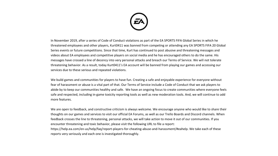 Ютубера забанили во всех играх и онлайн-сервисах EA после угроз с его