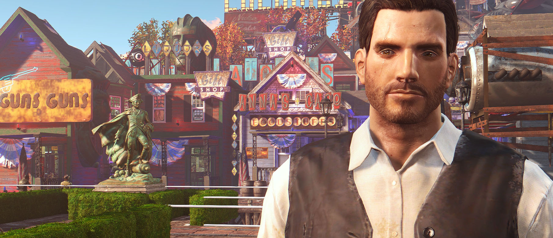 Крутое поселение Fallout 4 в стиле BioShock Infinite