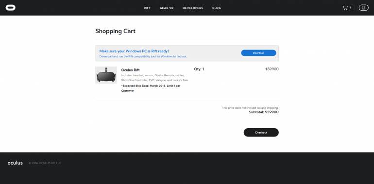 PC - Предварительные заказы на Oculus Rift открыты – цена... 59000$? - screenshot 1