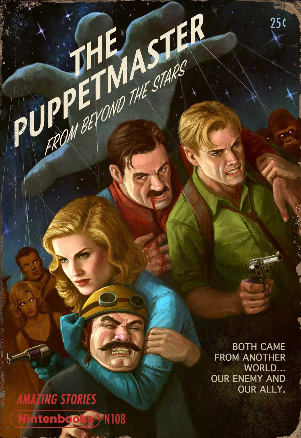 Художник рисует стильные Pulp-обложки с персонажами игр