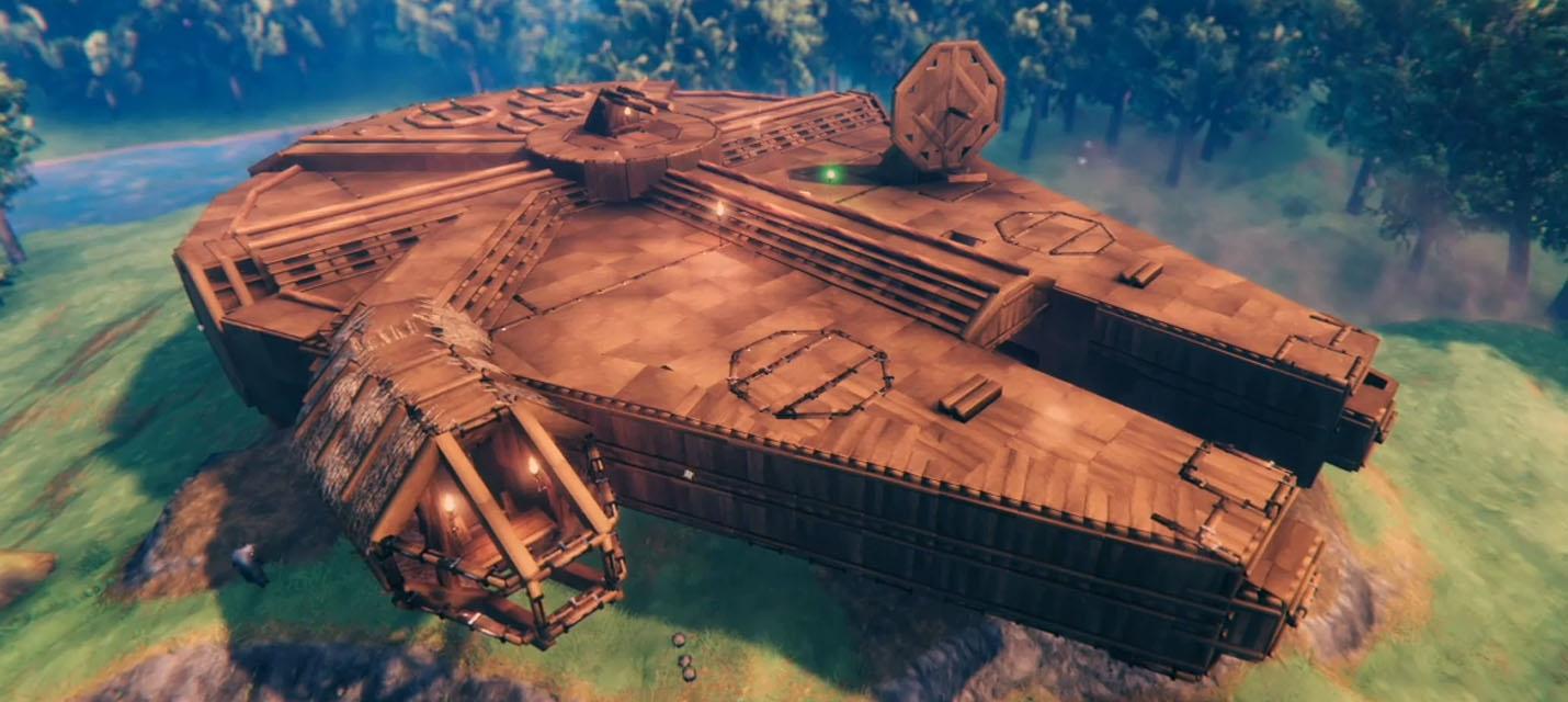 Изображение к «Драккар Тысячелетия» - игрок построил в Valheim «Сокол Тысячелетия» из древесины
