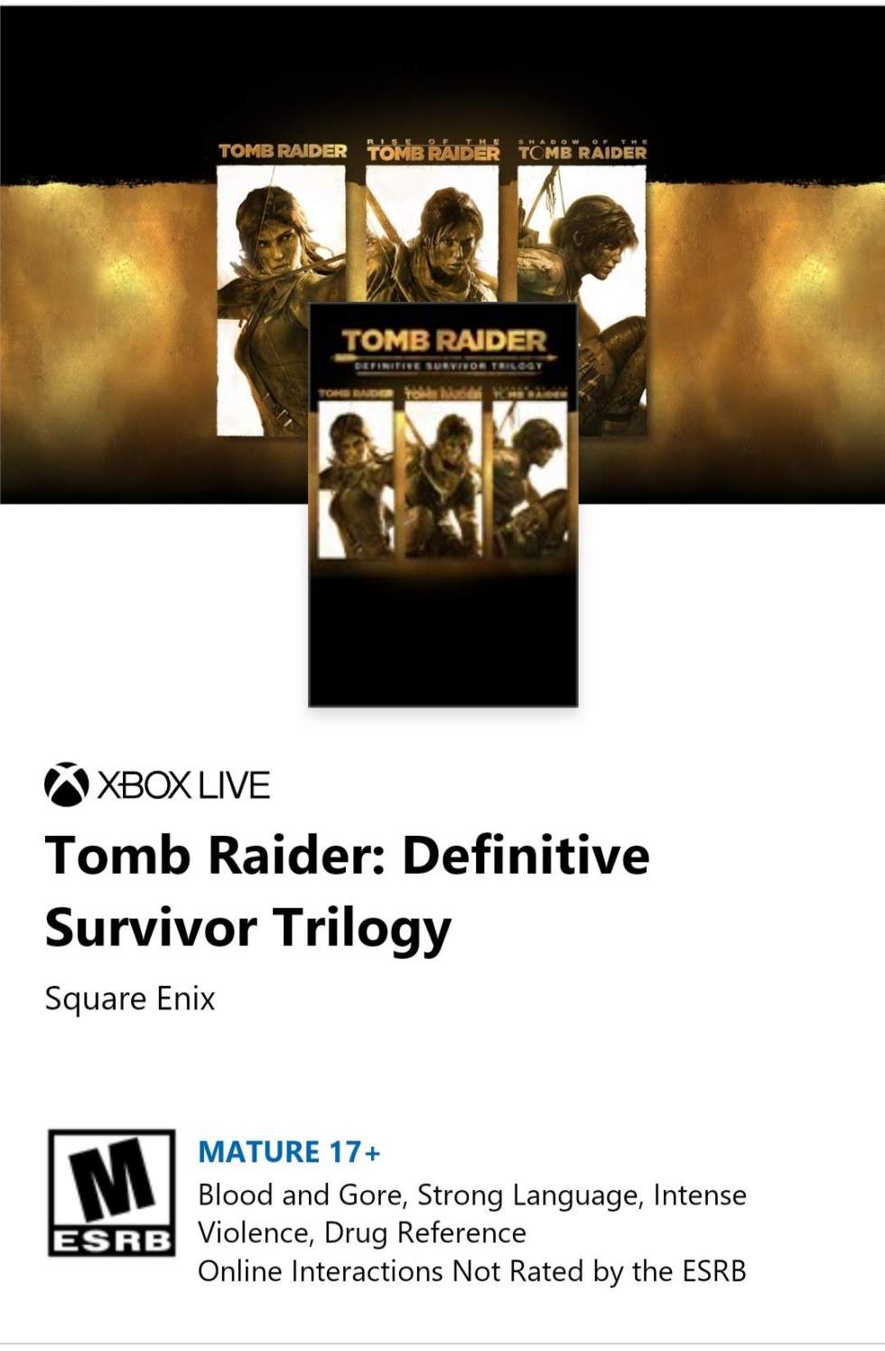 В Microsoft Store заметили Tomb Raider: Definitive Survivor Trilogy
