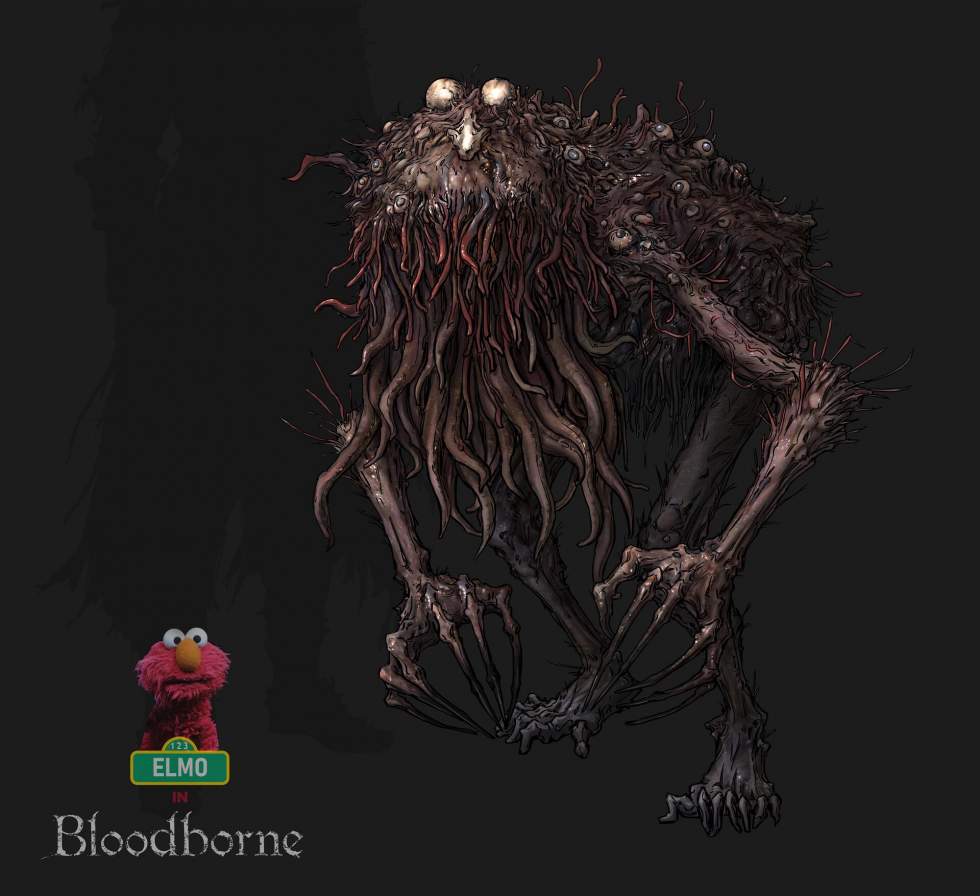 Художник изобразил персонажей «Улицы Сезам» в стиле монстров из Bloodb
