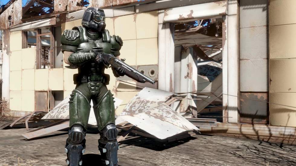 Моддер добавил в Fallout 4 классическую броню Думгая