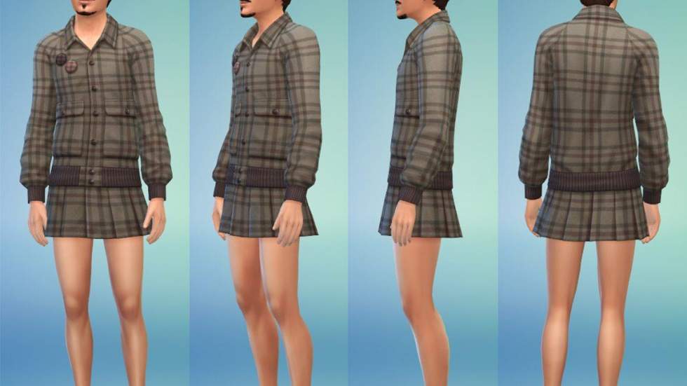 Следующий комплект добавит в The Sims 4 мужские юбочные костюмы