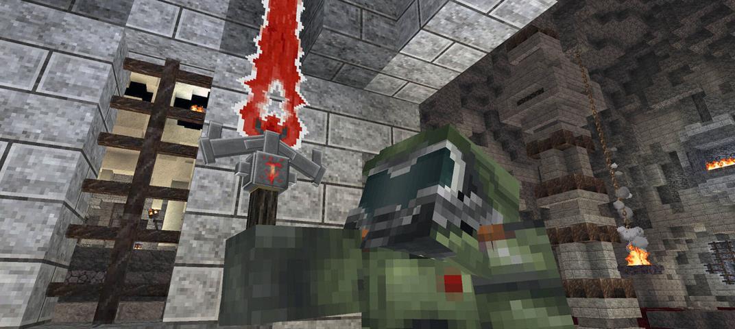 Изображение к Вышла первая версия мода Doomed: Demons of the Nether, превращающего Minecraft в DOOM
