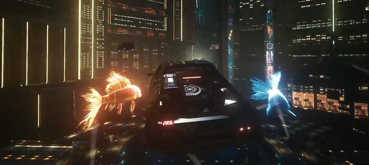 Изображение к Благодаря моду в Cyberpunk 2077 появились летающие автомобили