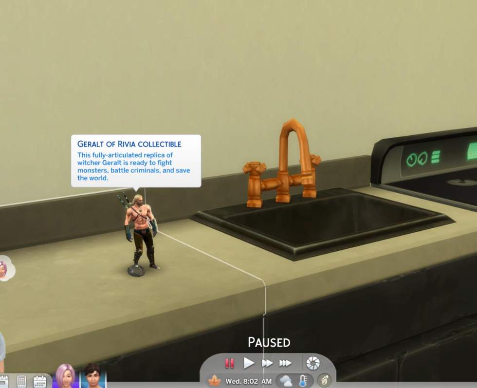 Electronic Arts - Моддер добавил Геральта из Ривии в The Sims 4 в виде коллекционной фигурки - screenshot 1