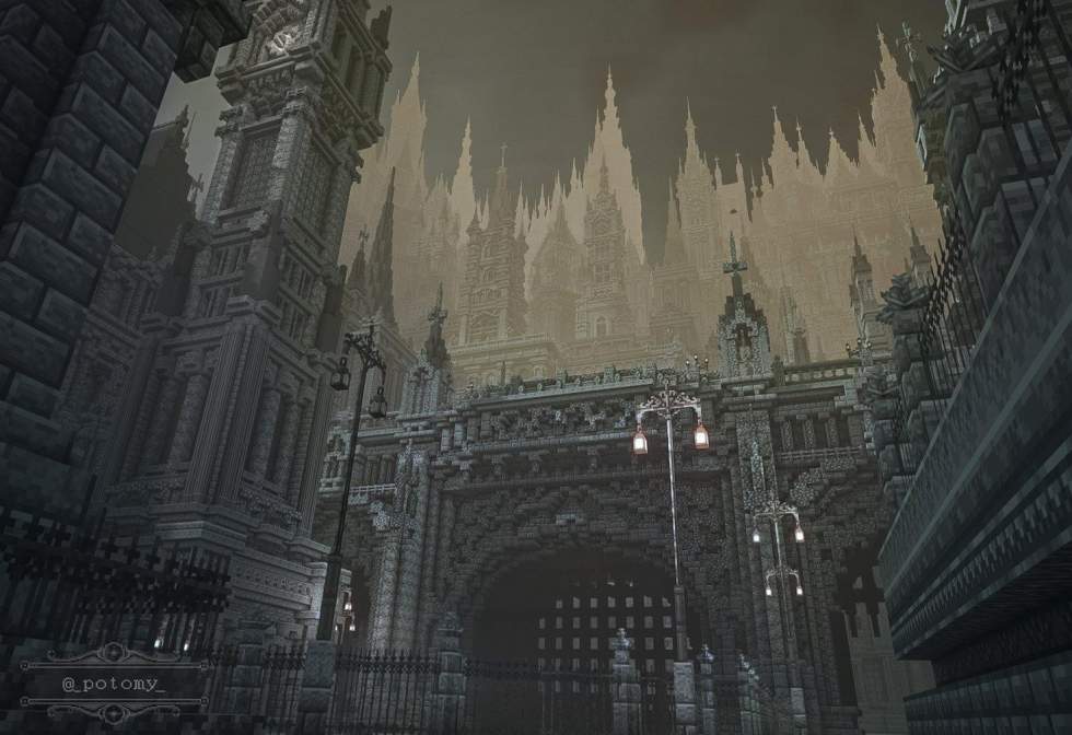 Minecraft - В Minecraft строят готический город, вдохновленный Ярнамом из Bloodborne - screenshot 6