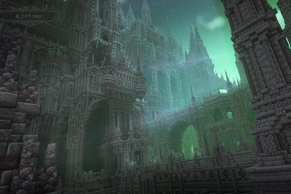 В Minecraft строят город в стиле Bloodborne