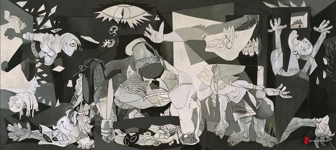 Изображение к Приключения Цири в Велене в стиле «Герники» Пабло Пикассо