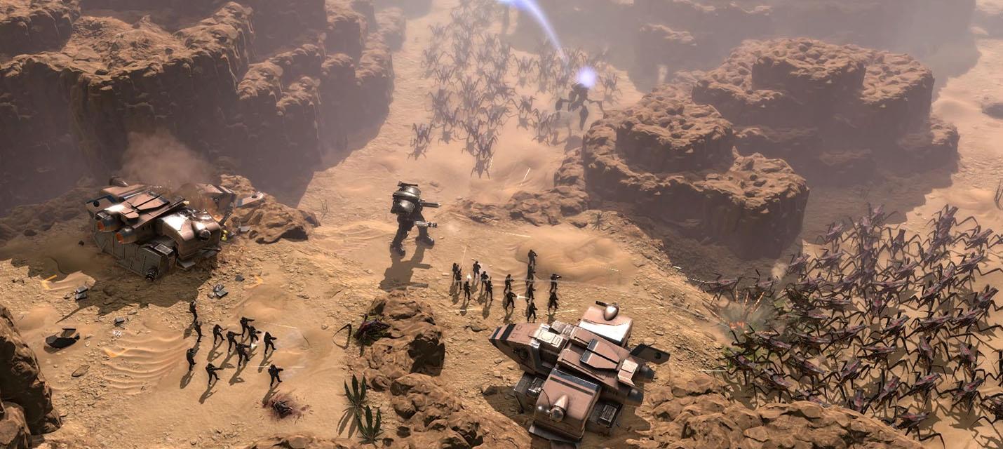 Изображение к В Starship Troopers: Terran Command добавят покрытую лавой планету — вот первые кадры