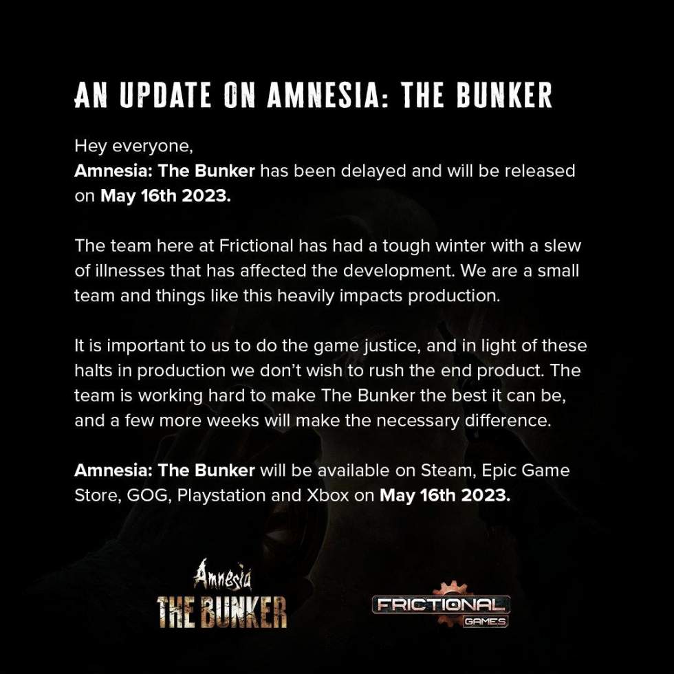 Frictional Games - Amnesia: The Bunker перенесли на 16 мая - screenshot 1