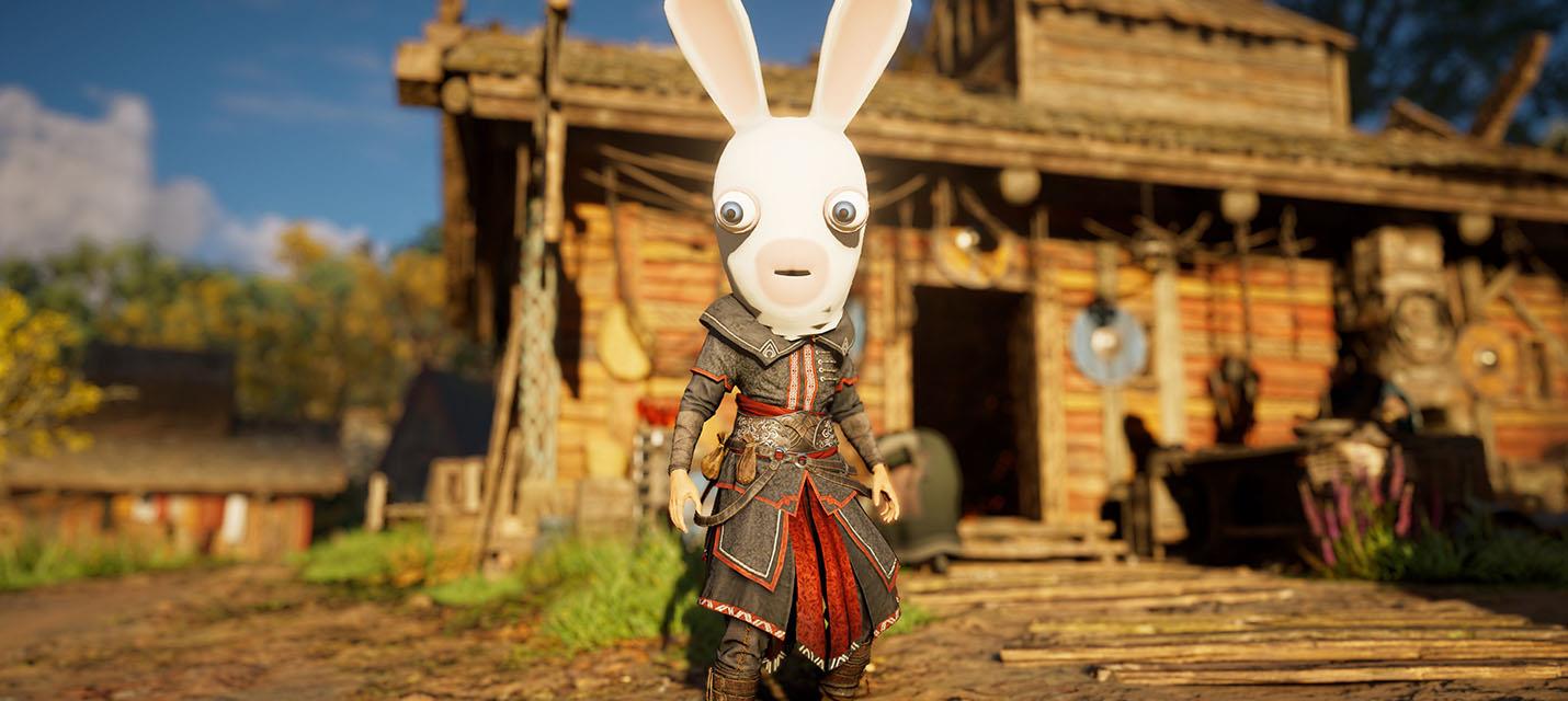 Изображение к В Assassin’s Creed: Valhalla появилась гигантская голова кролика - её можно примерить