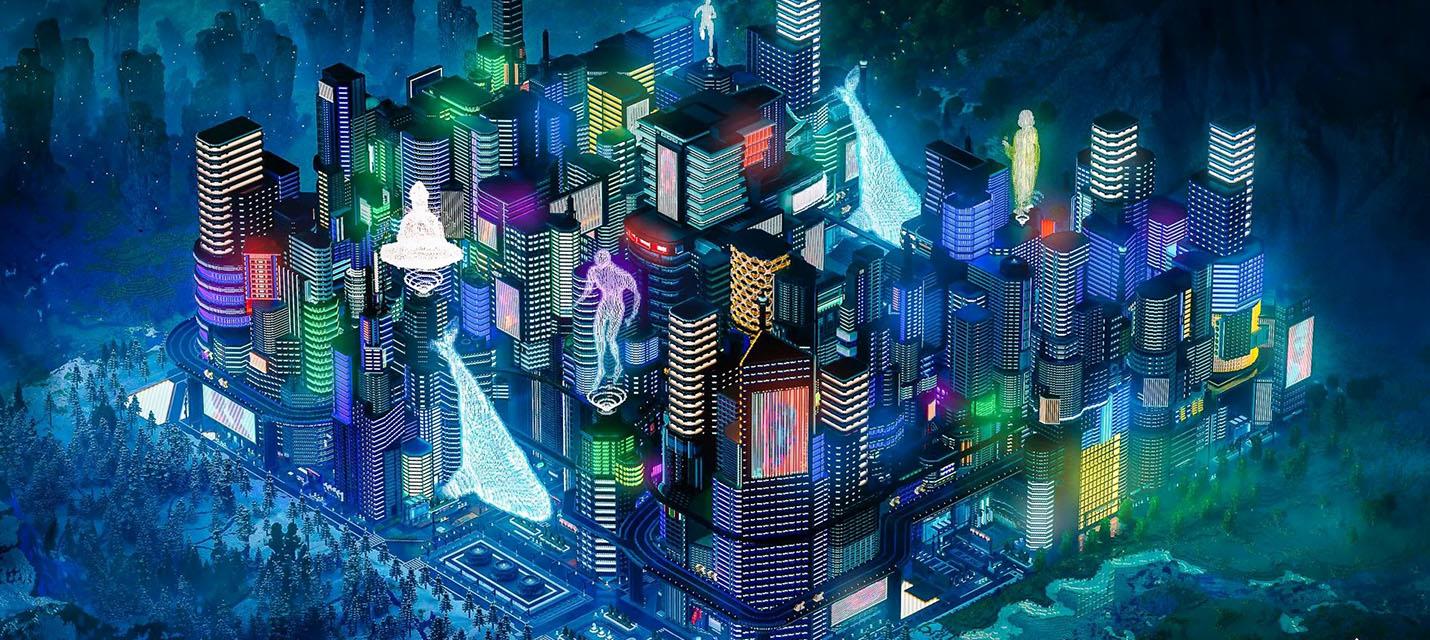 Изображение к В Minecraft построили город в стиле Cyberpunk 2077