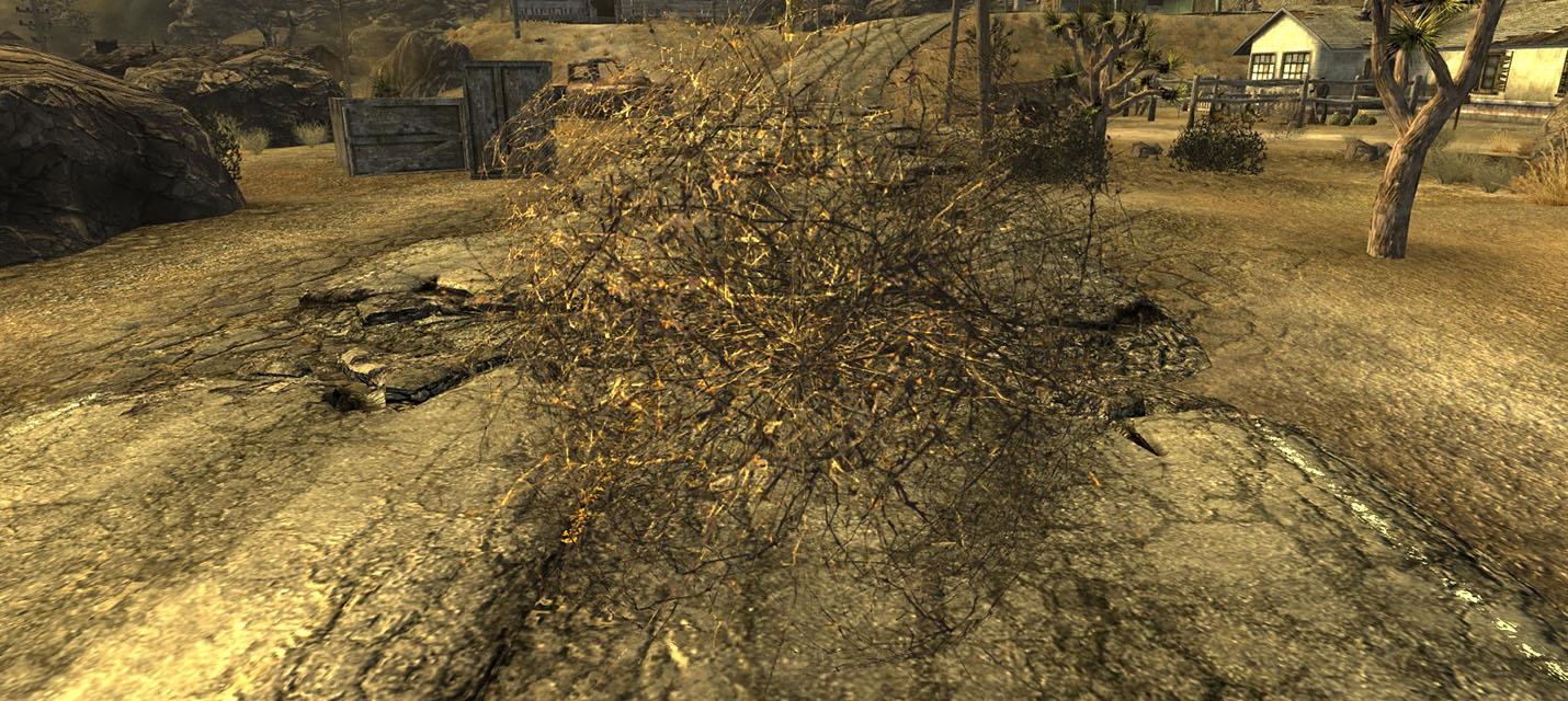 Изображение к В Fallout: New Vegas добавили компаньона-перекати-поле, поощряющего насилие