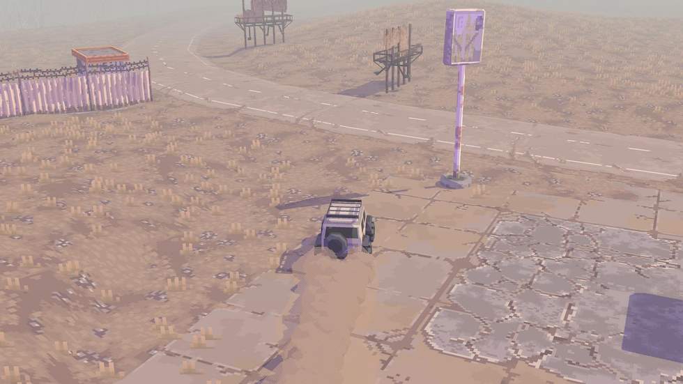 Indie - Анонсирован Garbage Country — созерцательный «симулятор езды» по пиксельной пустыне - screenshot 2