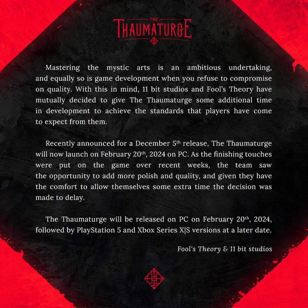 Fool's Theory - Ролевую тактику The Thaumaturge отложили на февраль - screenshot 1