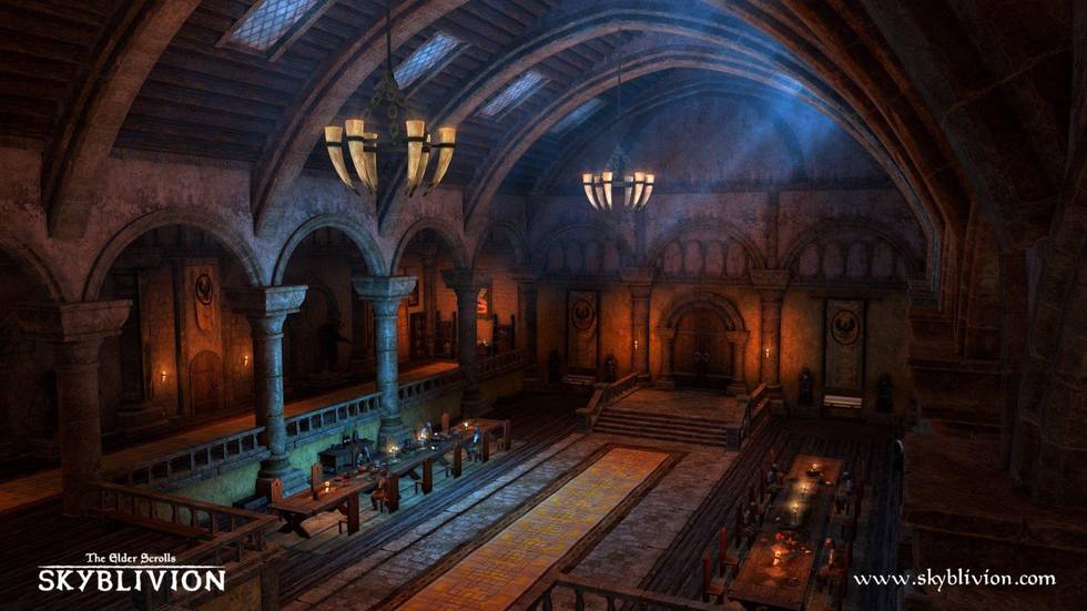 Skyblivion - Скриншоты большого зала замка Брума из ремастера Skyblivion - screenshot 1