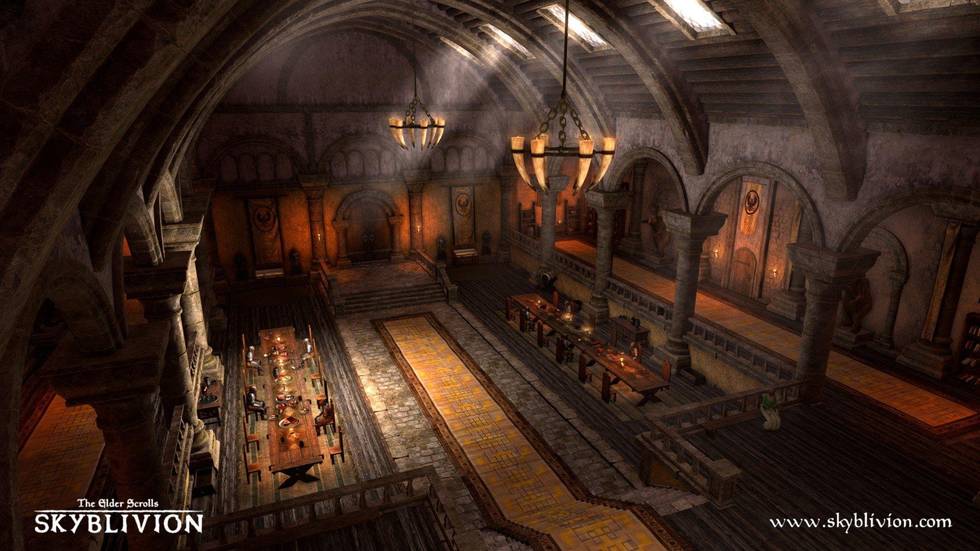 Skyblivion - Скриншоты большого зала замка Брума из ремастера Skyblivion - screenshot 2