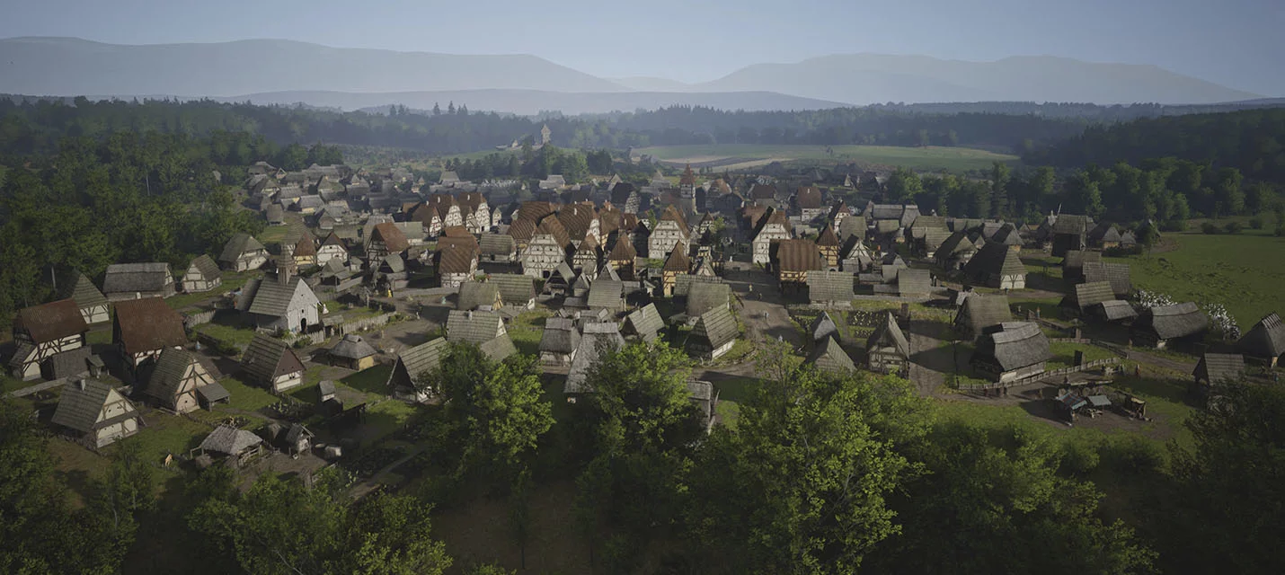Изображение к Вооруженный отряд и большое поселение — новые скриншоты Manor Lords