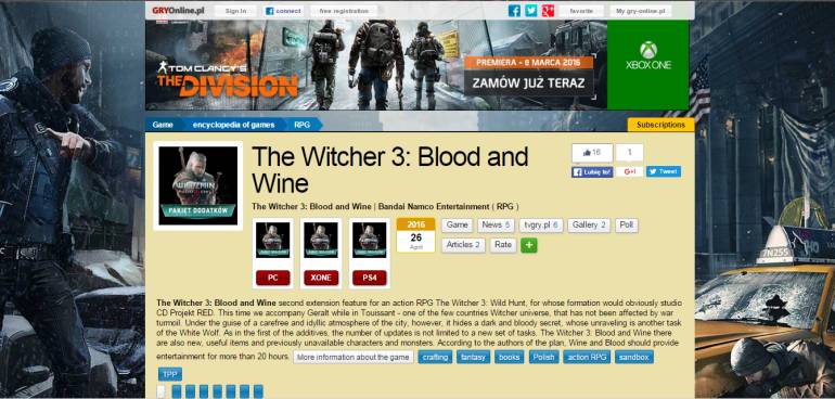 Игры - Слух: The Witcher 3: Blood And Wine может выйти 26 Апреля - screenshot 1