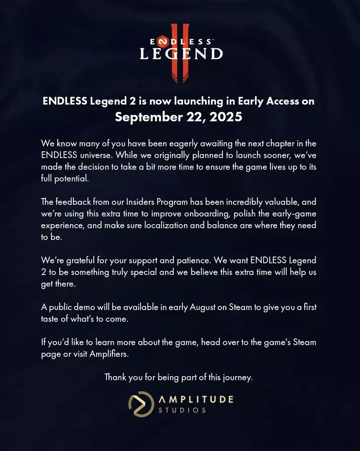 Запуск Endless Legend 2 в раннем доступе перенесли на 22 сентября