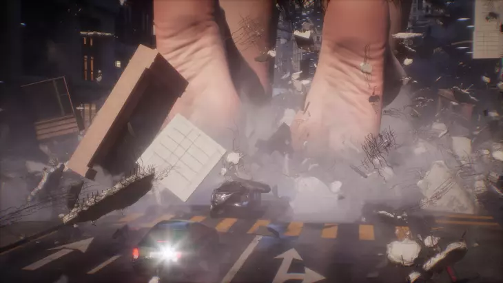 Новые кадры Giantess Playground — игры про нашествие гигантской девушки, разрушающей город