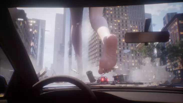 Новые кадры Giantess Playground — игры про нашествие гигантской девушки, разрушающей город