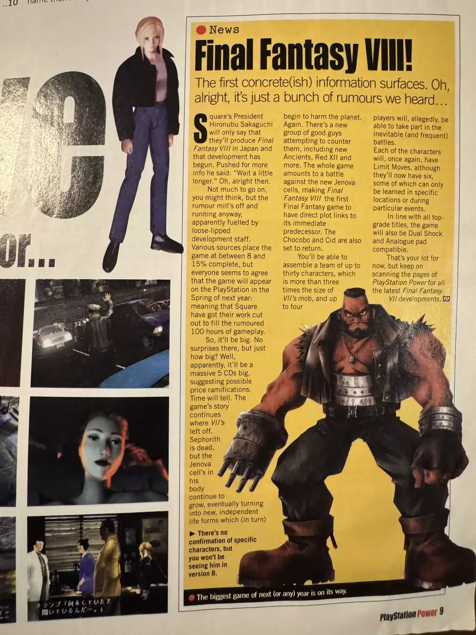 В 1998 году журнал уверял, что Final Fantasy VIII — это прямое продолжение FFVII с кооперативом и Red XII