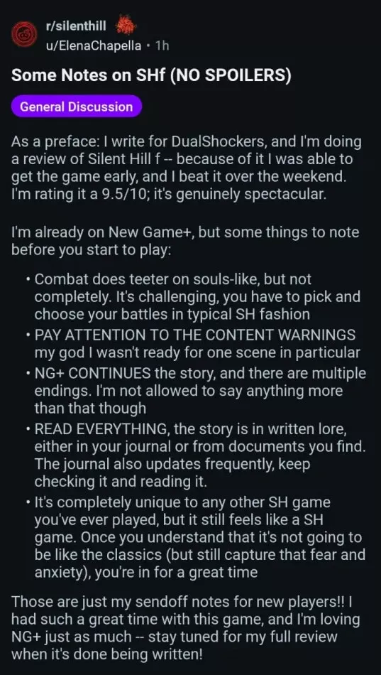 Silent Hill f получил первую высокую оценку от критика — 9.5 из 10 Silent Hill f получил первую высокую оценку от критика — 9.5 из 10