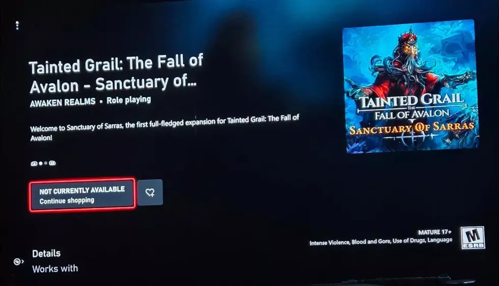 В Xbox Store заметили страницу дополнения для Tainted Grail: Fall of Avalon