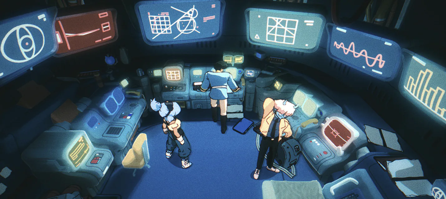 Геймплей стильной приключенческой кооперативной головоломки Orbitals