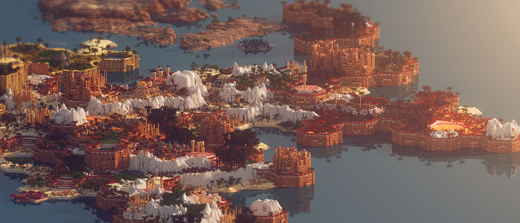 Изображение к Огромная и красивая карта в Minecraft за 400 часов