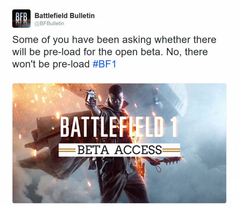 Battlefield 1 - Не ждите предазгрузки беты Battlefield 1, ее не будет - screenshot 1