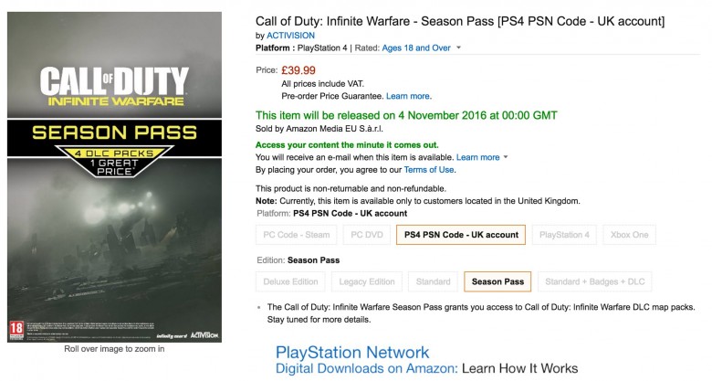 Battlefield 1 - Сезонные абонементы для Battlefield 1 и Call of Duty: Infinite Warfare дороже, чем сами игры - screenshot 4